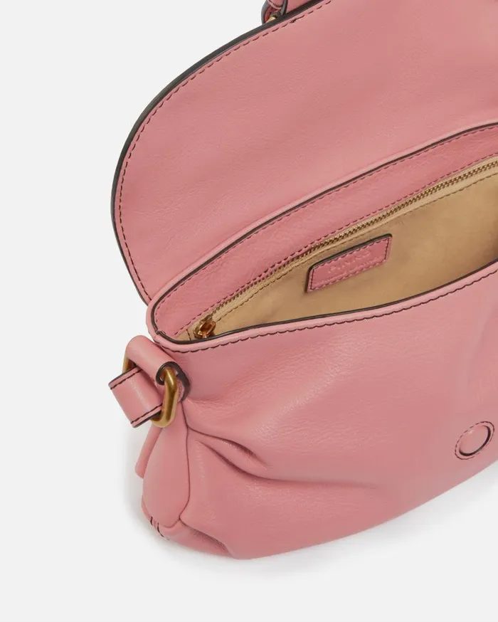 Pinko Jolene Small Shoulder Bag With Metal Strap Peach Flowerantiquegold Women Shoulder Bags