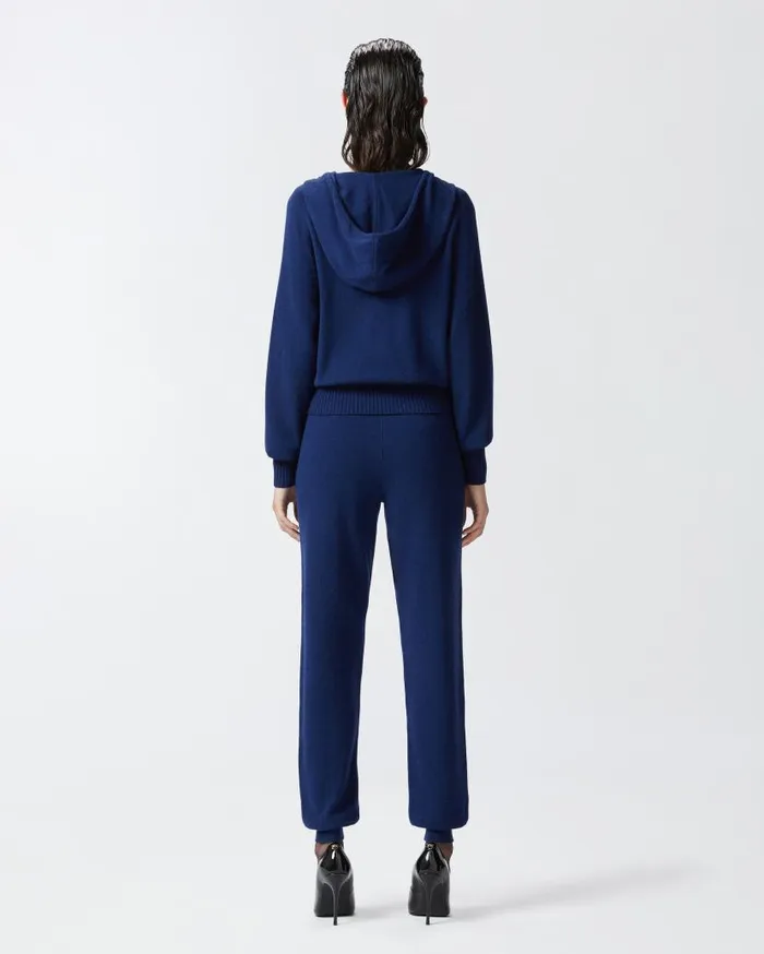 Pinko Knit Cashmereblend Joggers Iris Blue Women Trousers