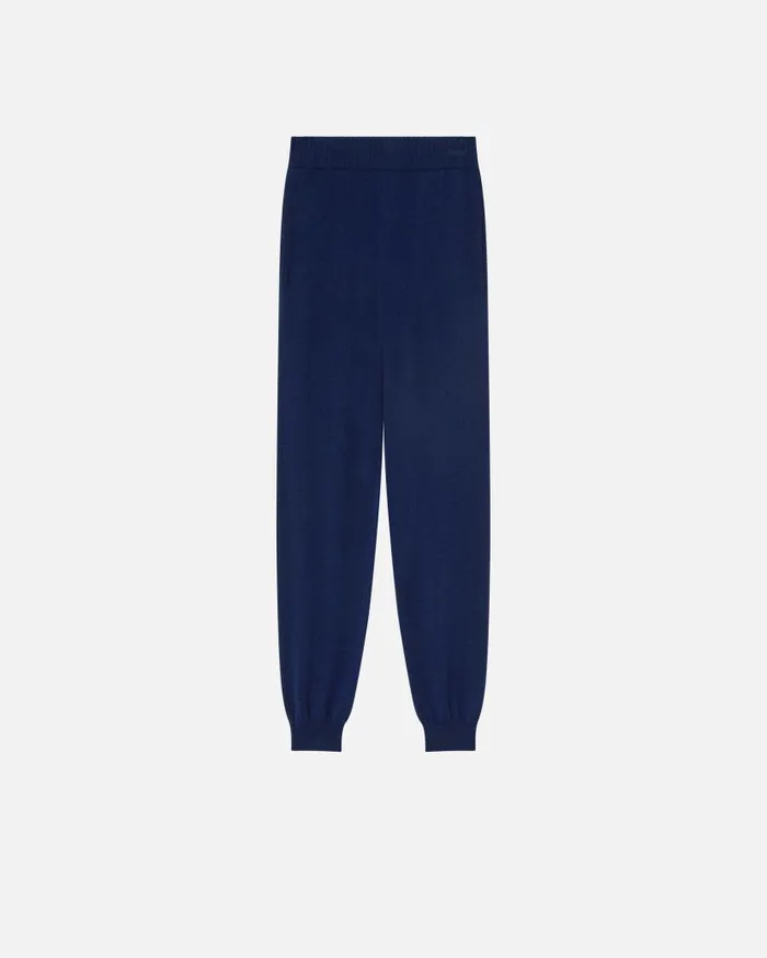 Pinko Knit Cashmereblend Joggers Iris Blue Women Trousers