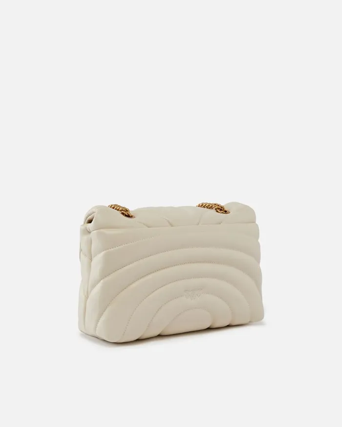 Pinko Love Bag Puff Large Butterfly Quilt Crossbody Bag Whitewhiteantique Gold Women Love Bag Puff