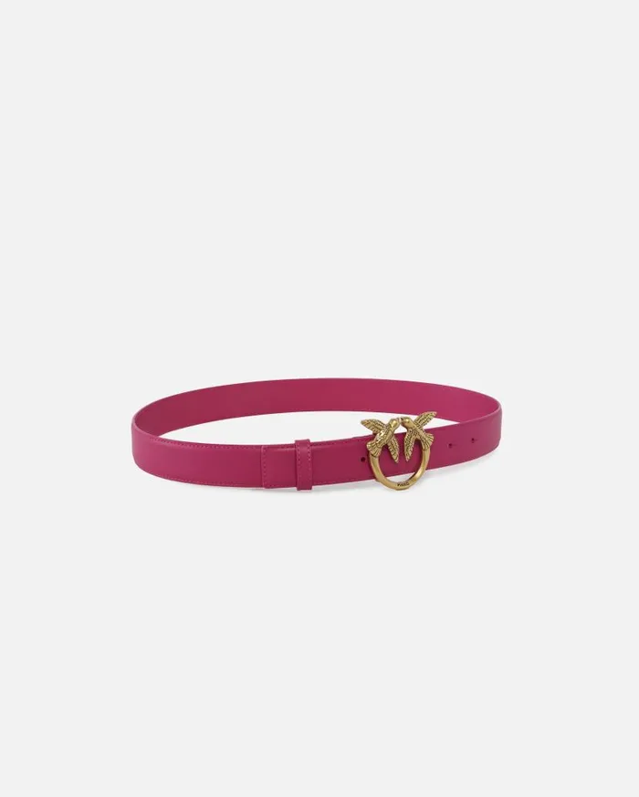 Pinko Love Birds Leather Belt 3cm Pinko Pinkantique Gold Women Belts
