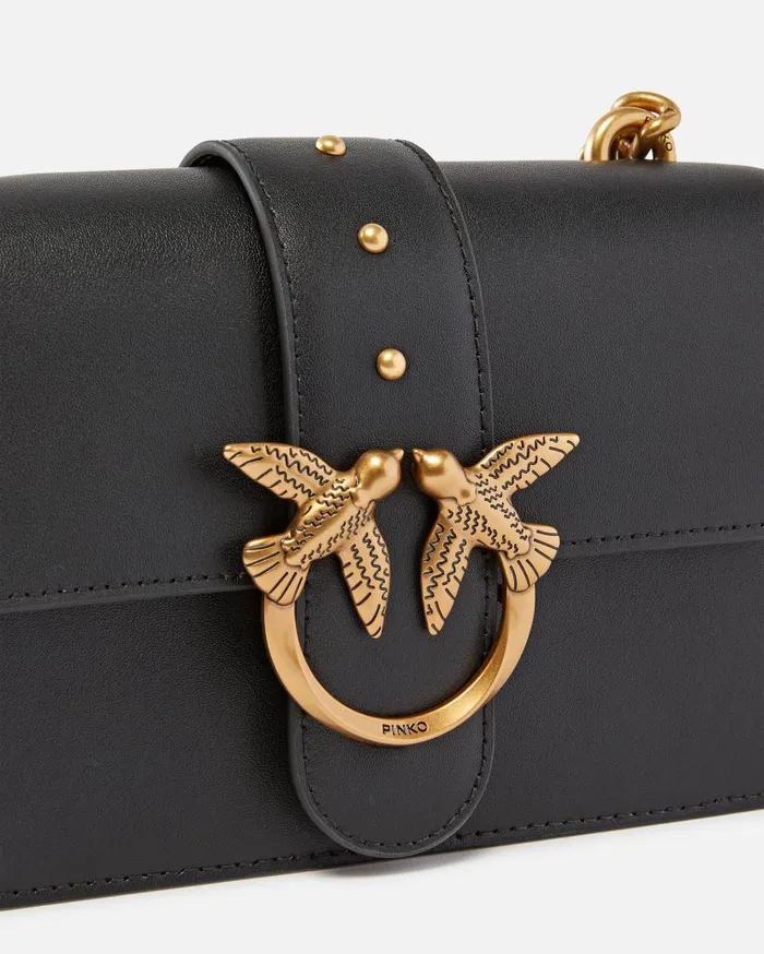Pinko Mini Love Bag One Simply Blackantique Gold Women Crossbody Bags