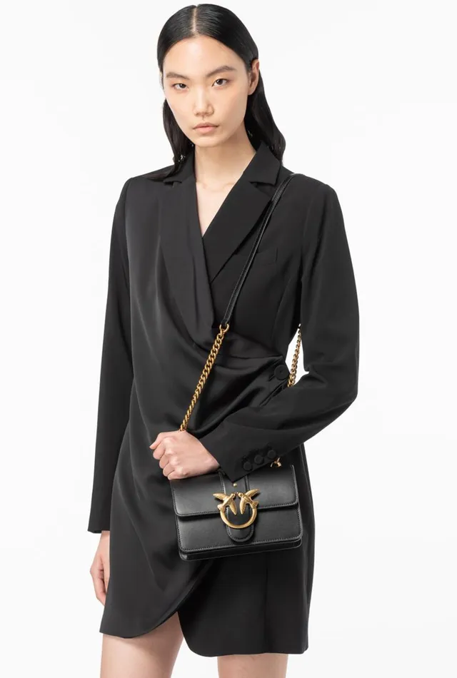 Pinko Mini Love Bag One Simply Blackantique Gold Women Crossbody Bags