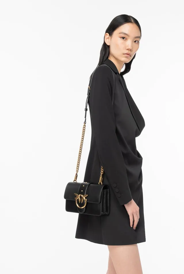 Pinko Mini Love Bag One Simply Blackantique Gold Women Crossbody Bags