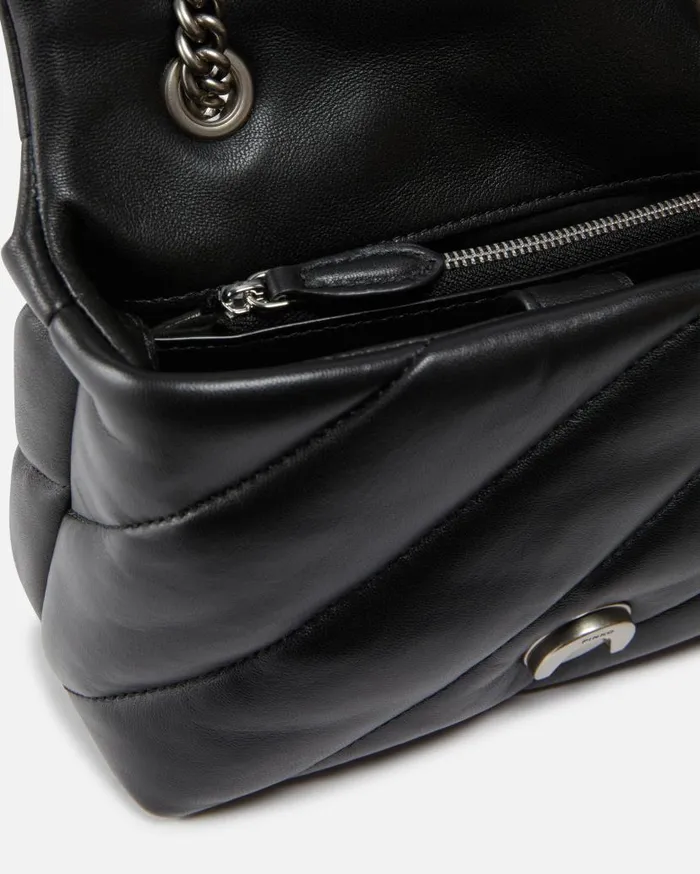 Pinko Mini Love Bag Puff Maxi Quilt Blackold Silver Women Shoulder Bags
