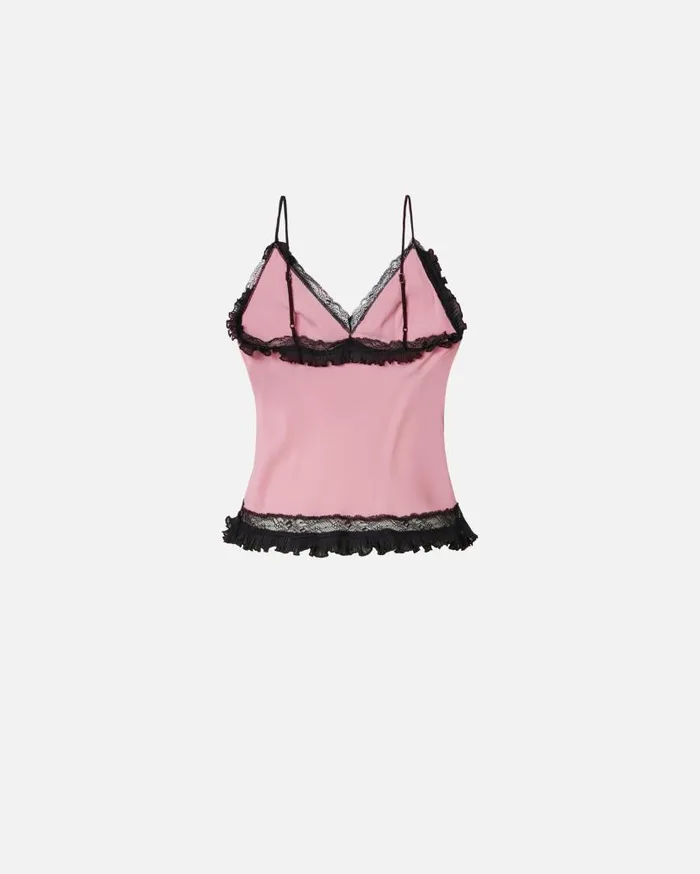 Pinko Silkblend Crepe Thin Shoulder Top Pinkpolignac Women Topwear