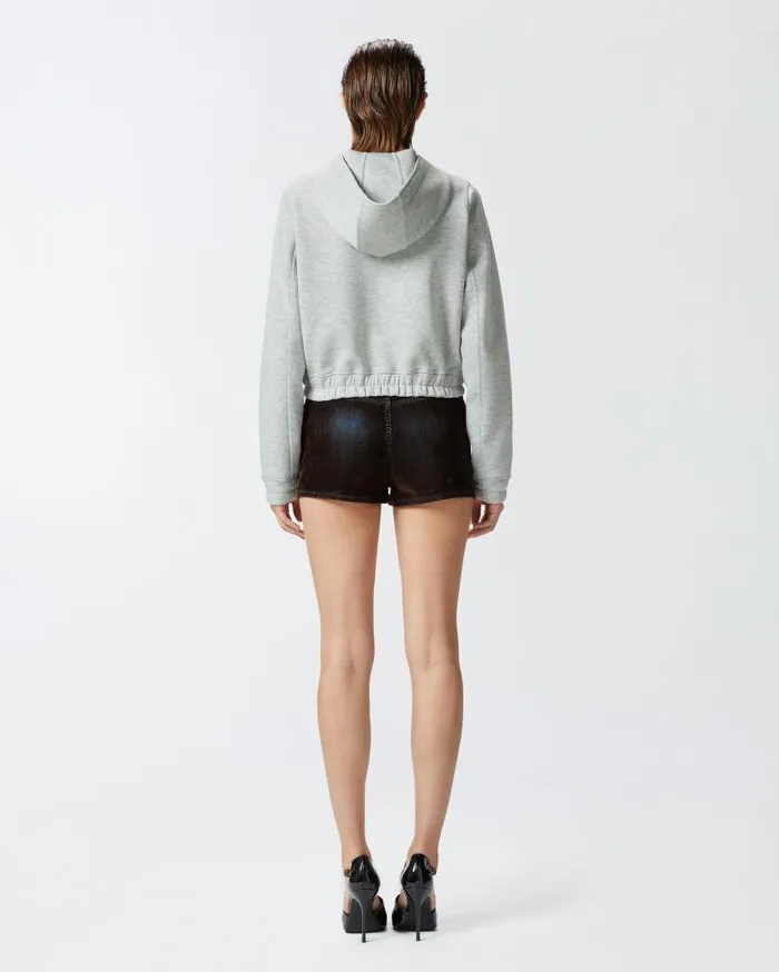 Pinko Slimfit Flocked Denim Shorts Deep Brown Women Trousers