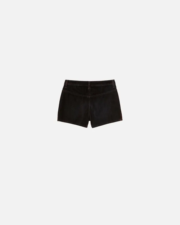 Pinko Slimfit Flocked Denim Shorts Deep Brown Women Trousers