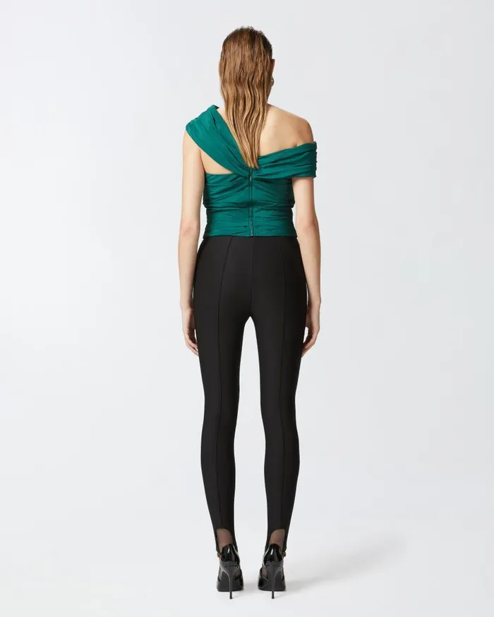 Pinko Slimfitting Technical Trousers With Stirrups Limo Black Women Trousers