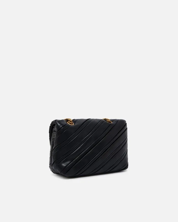 Pinko Small Leathereffect Mini Love Bag Puff Crossbody Bag Blackantique Gold Women Crossbody Bags