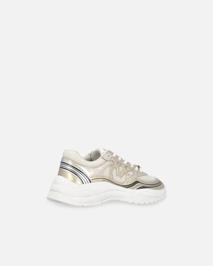 Pinko Sneakers With Metallic Details Gold Women Sneakers