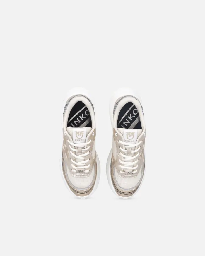 Pinko Sneakers With Metallic Details Gold Women Sneakers