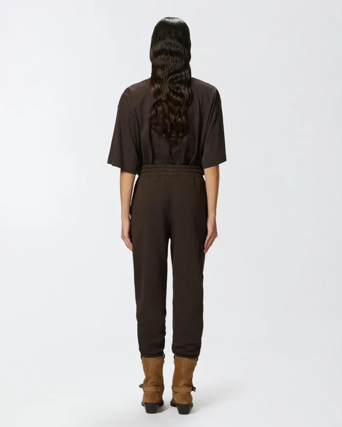 Pinko Sporty Joggers With Love Birds Embroidery Brown Women Trousers