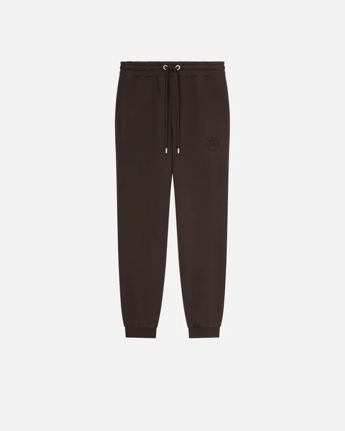Pinko Sporty Joggers With Love Birds Embroidery Brown Women Trousers