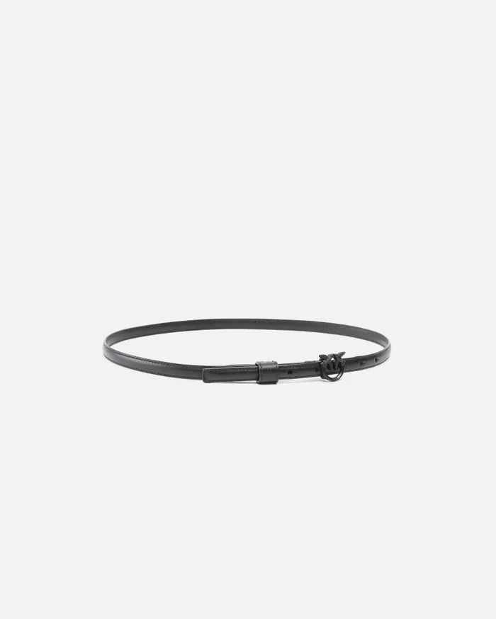 Pinko Superthin Colourblock Love Birds Belt 1cm Limo Black Block Colour Women Belts
