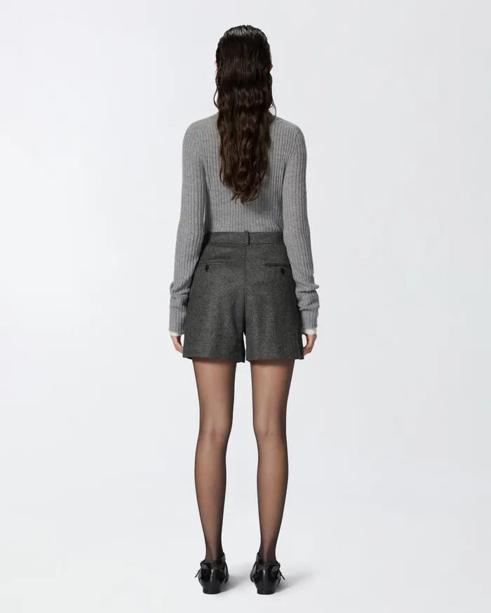 Pinko Textured Tailored Shorts Blackgrey Women Trousers