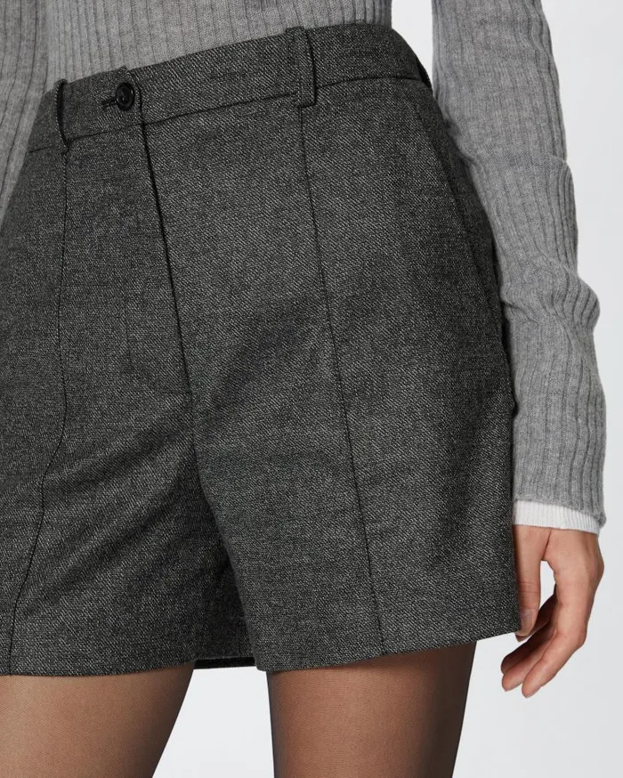 Pinko Textured Tailored Shorts Blackgrey Women Trousers