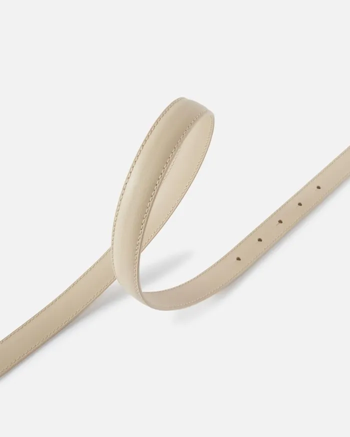Pinko Thin Colourblock Love Birds Leather Belt 2cm Beigesmoke Grey Colour Block Women Belts