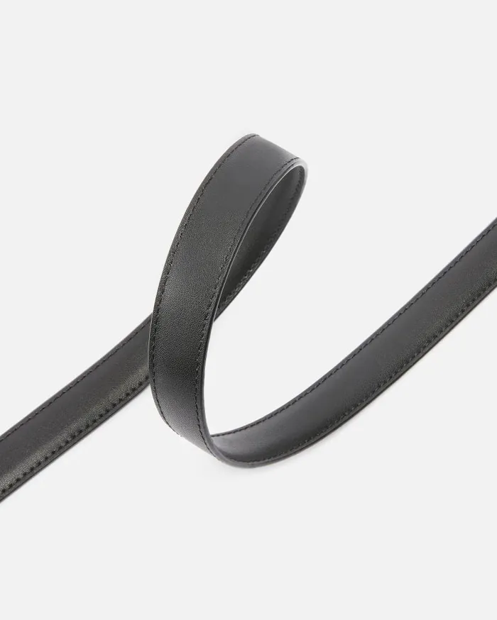 Pinko Thin Colourblock Love Birds Leather Belt 2cm Limo Black Block Colour Women Belts
