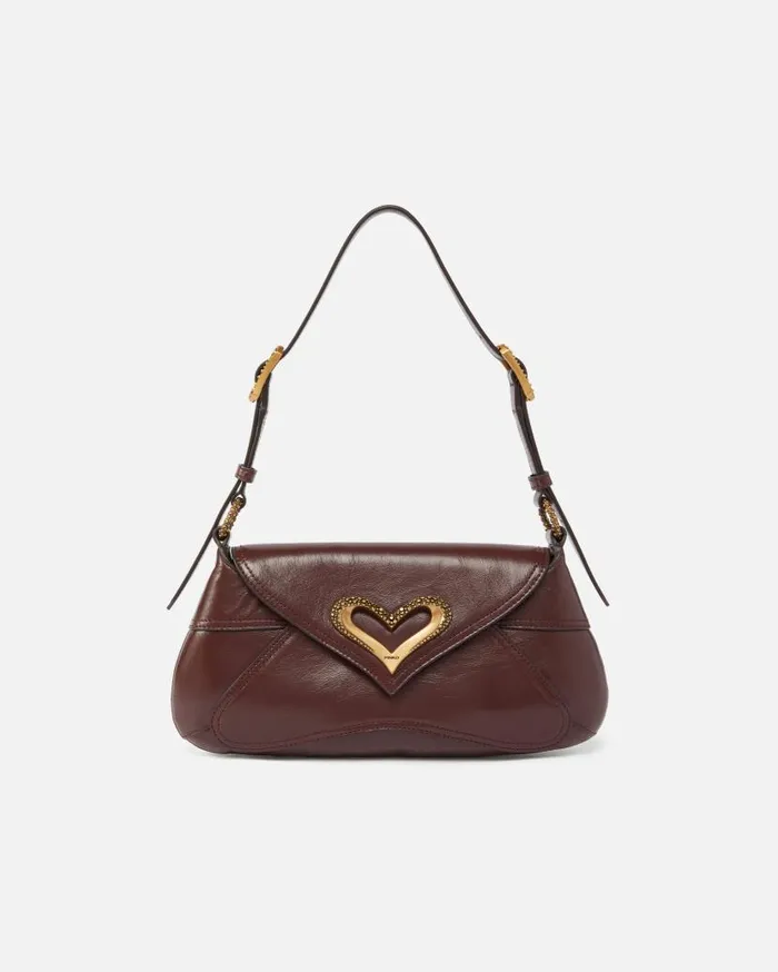 Pinko Vintage Leather 520 Shoulder Bag Choc Bitterantiquegold Women Shoulder Bags