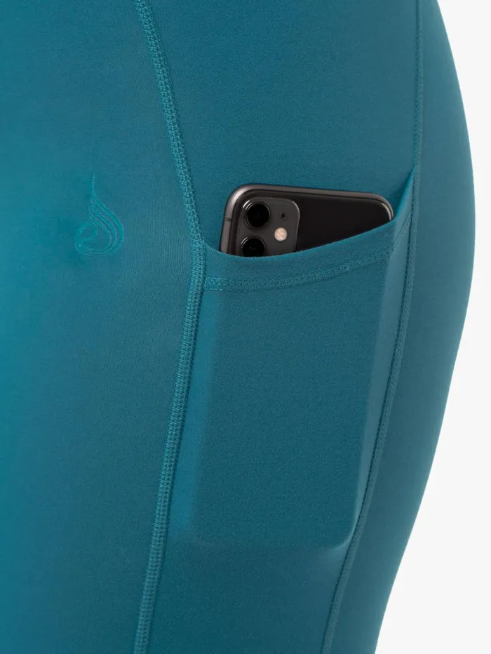Reset High Waisted Pocket Bike Shorts 8211 Teal Women Ryderwear Gym Shorts