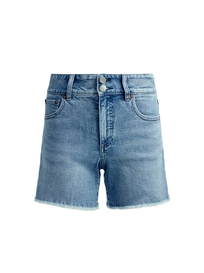 Shorts Women Alice Olivia Han High Rise Wide Waistband Short Rockstar Blue