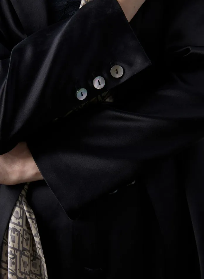 Silk Maison Blazers Silk Blazer With Detachable Scarf Midnight Black 8211 Women Silk Maison Blazers Silk Blazer With Detachable Scarf Midnight Black 8211 Women