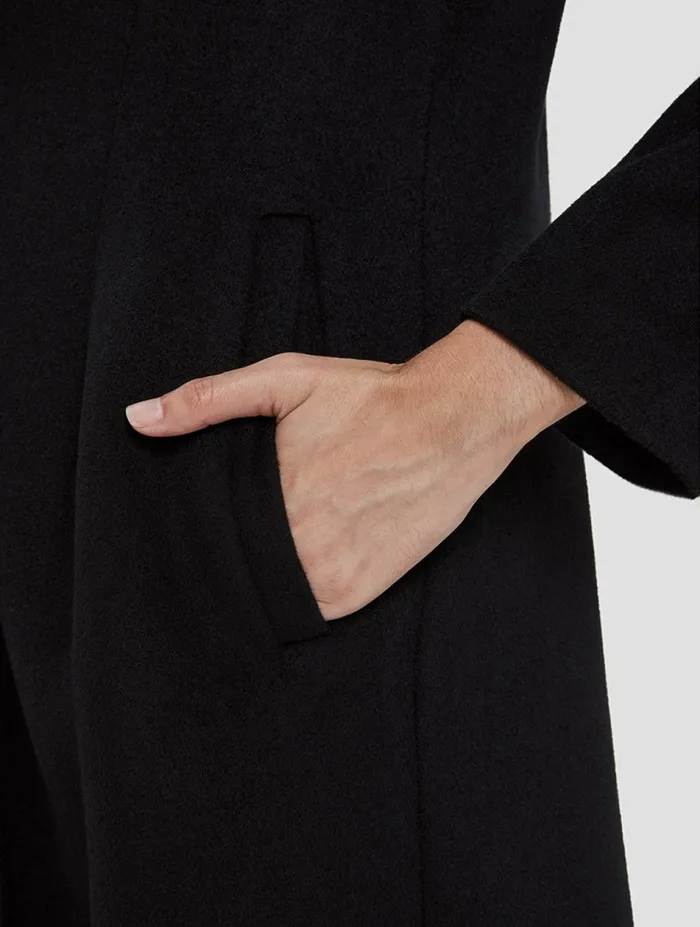 Silk Maison Coats V Neck Long DressCoat Black 8211 Women Silk Maison Coats V Neck Long DressCoat Black 8211 Women