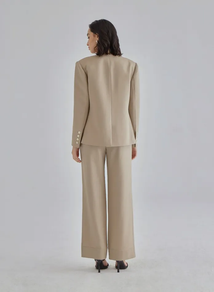 Silk Maison ShortsandPants Faint Hazel Silk Blend Pants Champagne 8211 Women