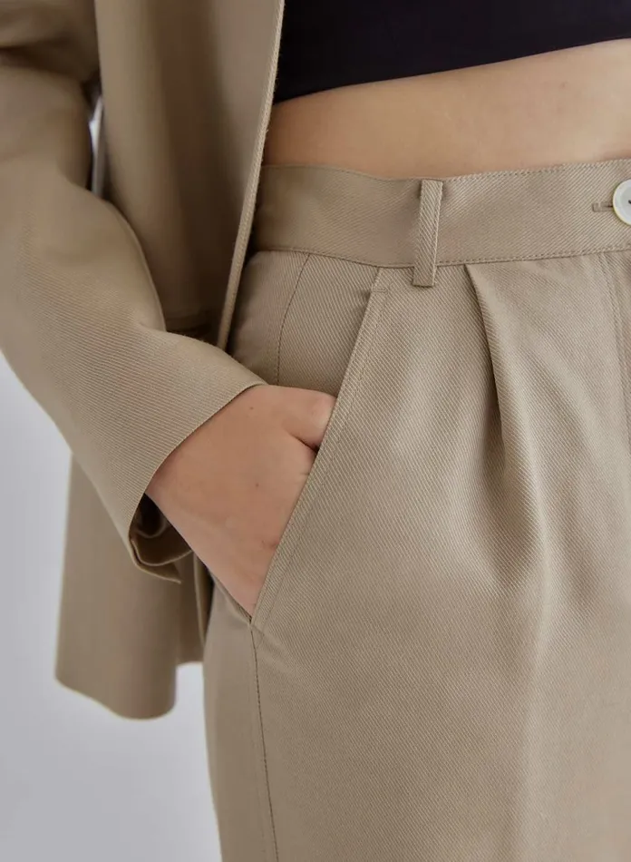 Silk Maison ShortsandPants Faint Hazel Silk Blend Pants Champagne 8211 Women