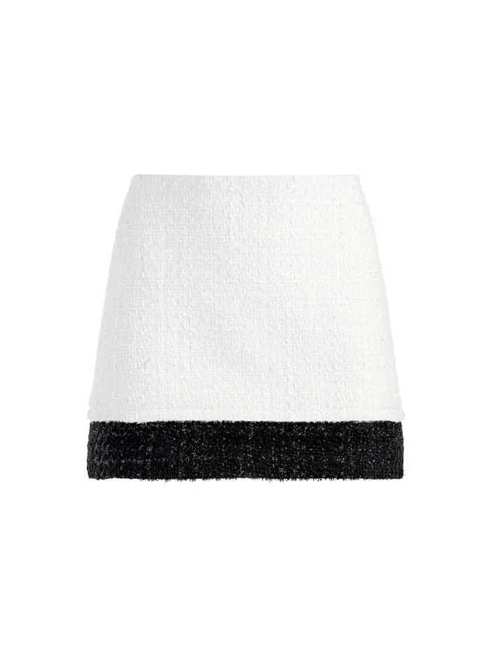 Skirts Women Alice Olivia Ecenia Mini Skirt Off Whiteblack