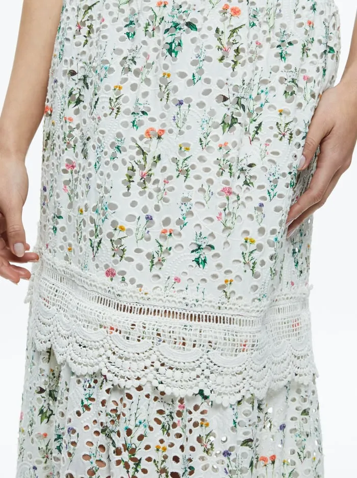 Skirts Women Alice Olivia Reise Embroidered Tiered Maxi Skirt Georgia Floral