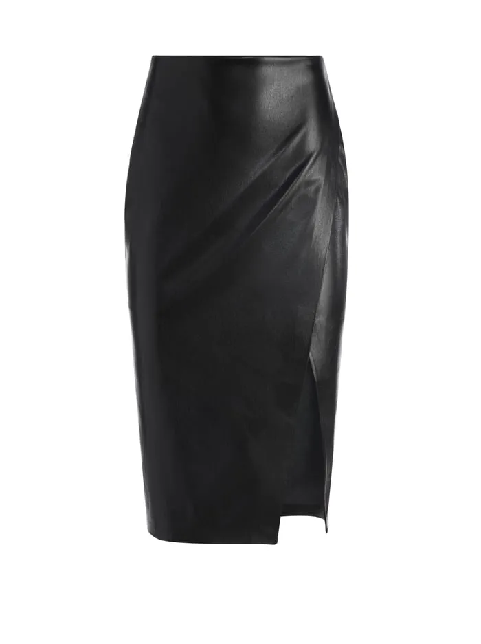 Skirts Women Alice Olivia Siobhan Vegan Midi Skirt Black