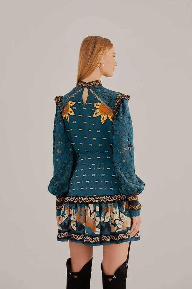 Skirts Women FARM Rio Blue Ainika Chill Mini Skirt Skirts Women FARM Rio Blue Ainika Chill Mini Skirt
