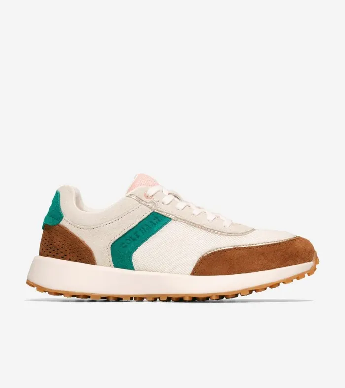 Sneakers Women Cole Haan GrandPr Wellesley Sneaker Ivorynylongolden Toffee Suedeadventurine Suede