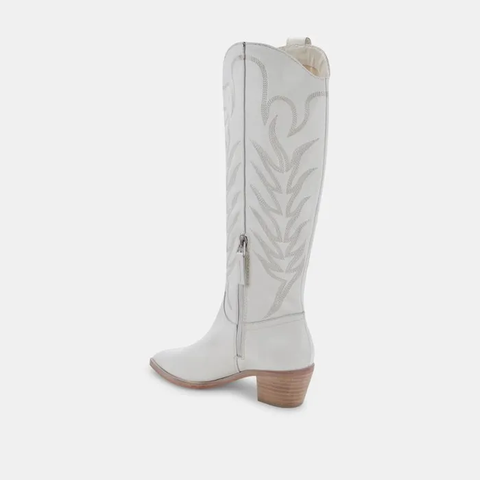 Solei Boots White Leather Women Dolce Vita Boots and Booties