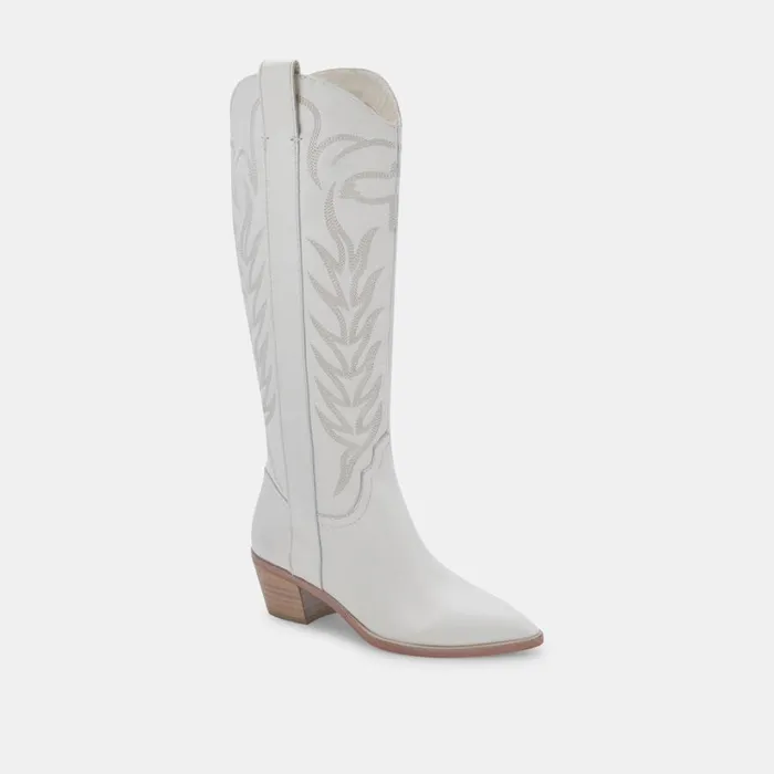 Solei Boots White Leather Women Dolce Vita Boots and Booties