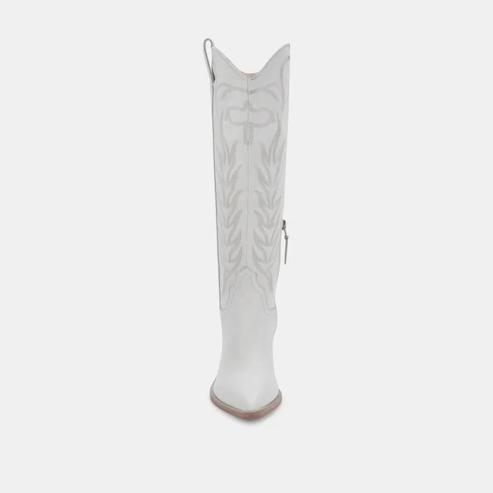 Solei Boots White Leather Women Dolce Vita Boots and Booties
