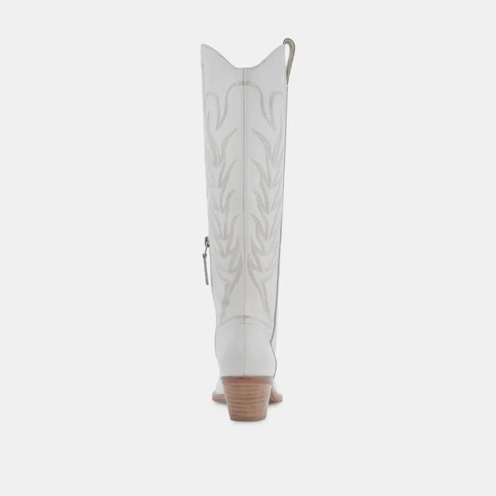 Solei Boots White Leather Women Dolce Vita Boots and Booties