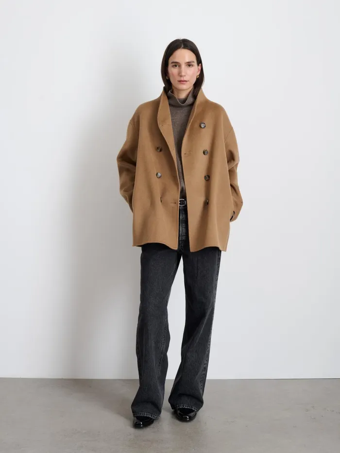Sophia Coat In Wool Camel Women Alex Mill Jackets Outerwear