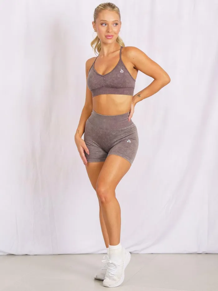 Stonewash Scrunch Seamless Shorts 8211 Chocolate Stonewash Women Ryderwear Gym Shorts