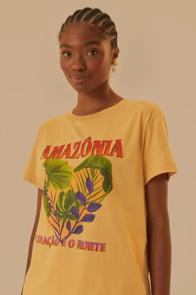 Tshirts Women FARM Rio Amazonia Coracao E O Norte Fit TShirt