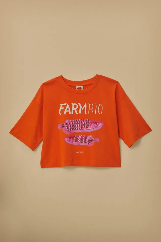 Tshirts Women FARM Rio Orange Farm Rio Organic Cotton TShirt