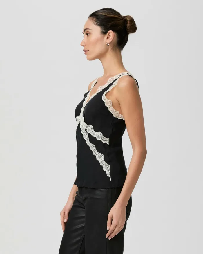 Terezia Top 8211 Black Silk Women PAIGE Tops and Blouses