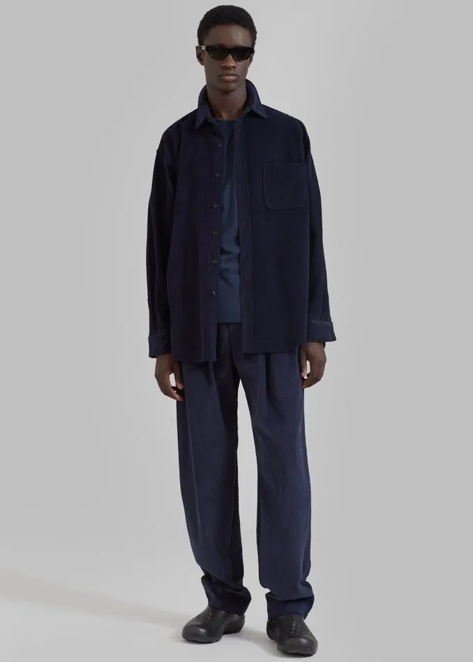 The Frankie Shop Bottoms Men Camden Corduroy Pants 8211 Navy