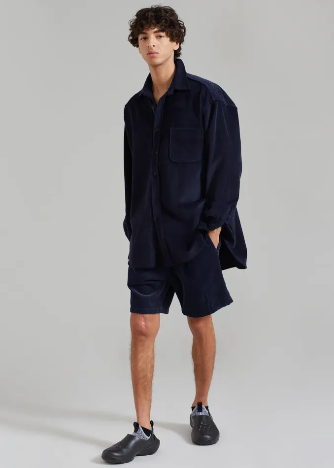 The Frankie Shop Bottoms Men Camden Corduroy Shorts 8211 Navy
