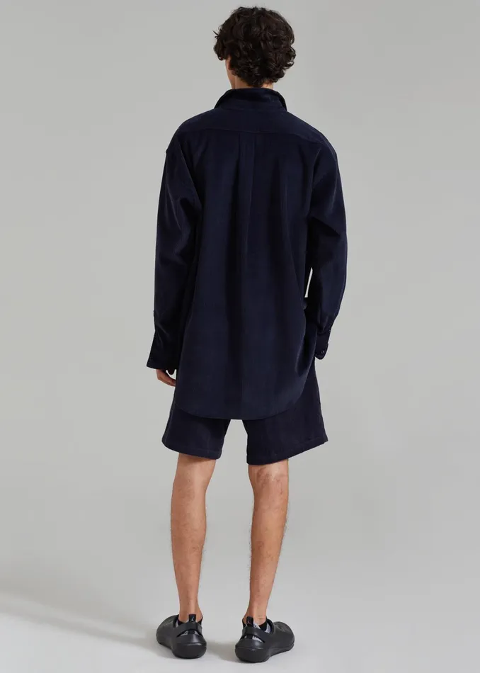 The Frankie Shop Bottoms Men Camden Corduroy Shorts 8211 Navy