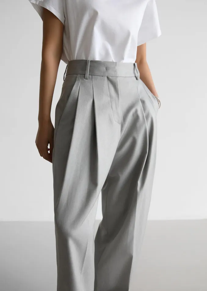 The Frankie Shop Bottoms Women Cooper Pintuck Trousers 8211 Grey