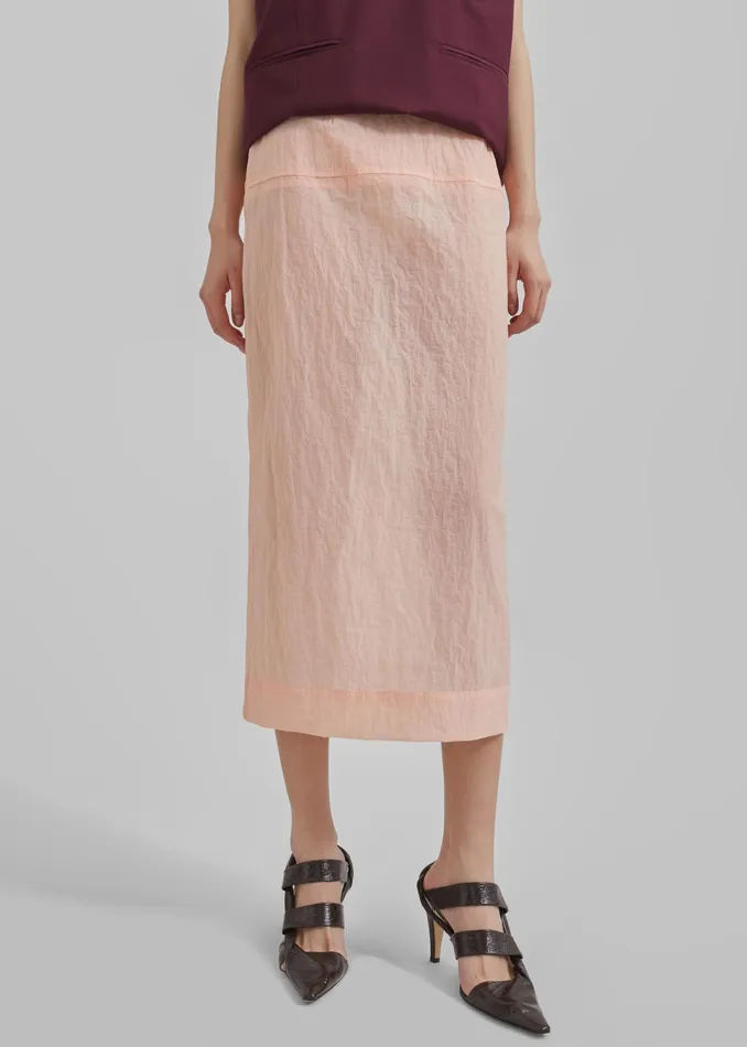 The Frankie Shop Bottoms Women Heidi Semi Sheer Midi Skirt 8211 Pink