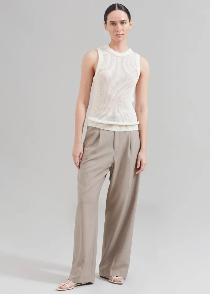 The Frankie Shop Bottoms Women Nessi Pintuck Trousers 8211 Taupe